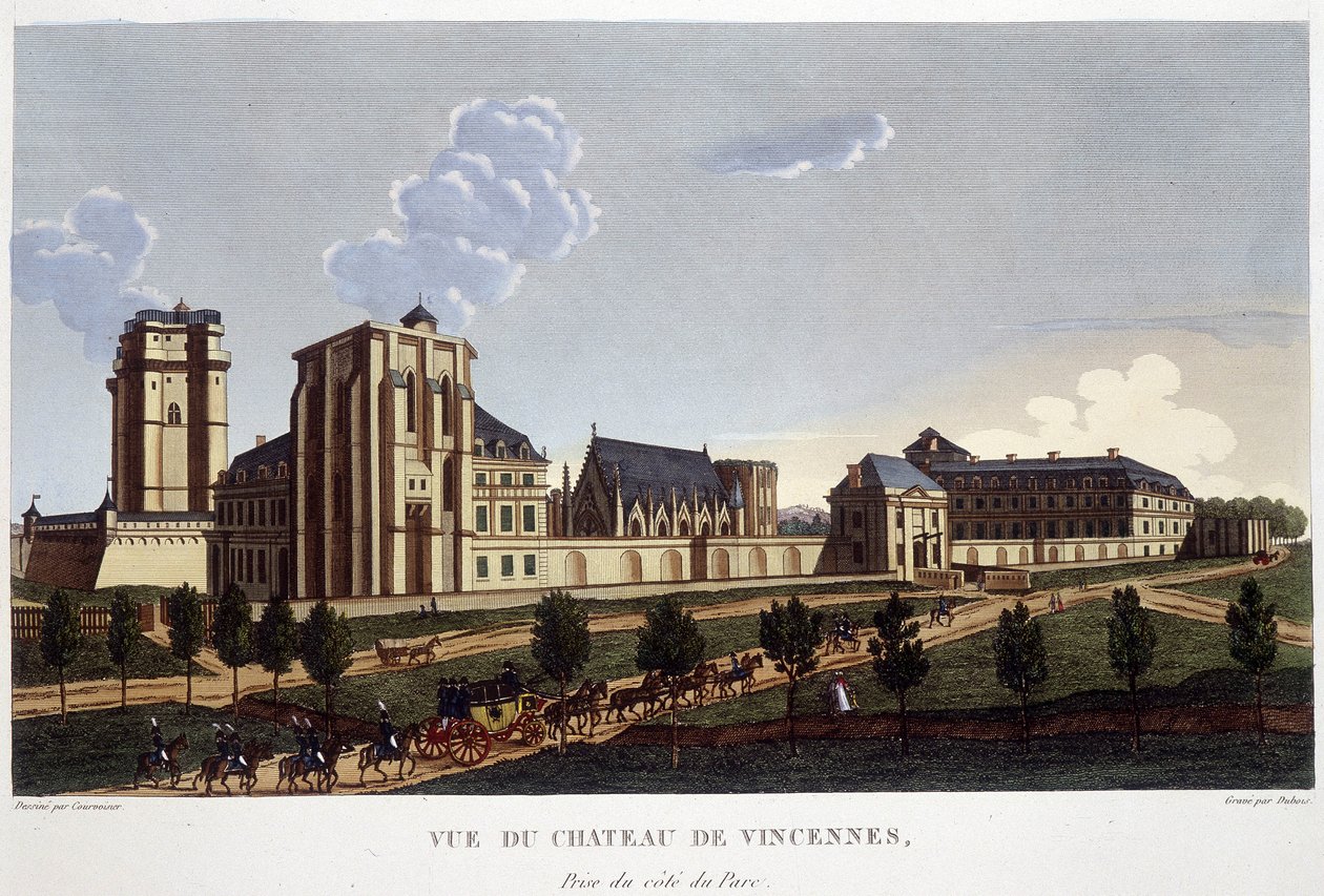 Château de Vincennes, 1820 körül – Courvoisier „Párizsi kilátásai” című filmben alkotó: Henri Courvoisier Voisin