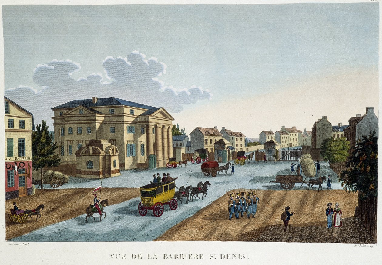 La barrier Saint-Denis, 1827 körül - Courvoisier „" Párizsi kilátások" című filmben alkotó: Henri Courvoisier Voisin