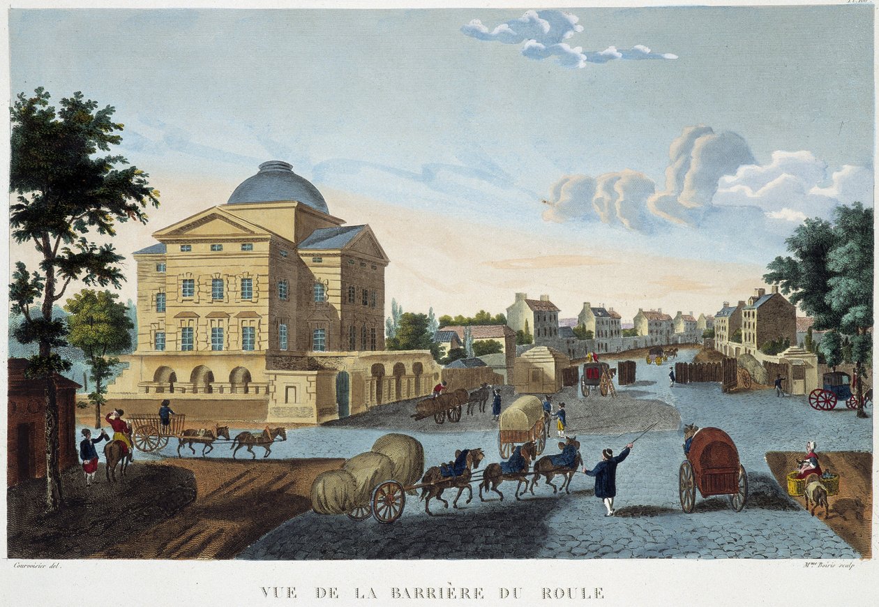 A Roule Barrier, kb. 1820 - Courvoisier „"Párizsi kilátásai" című művében alkotó: Henri Courvoisier Voisin