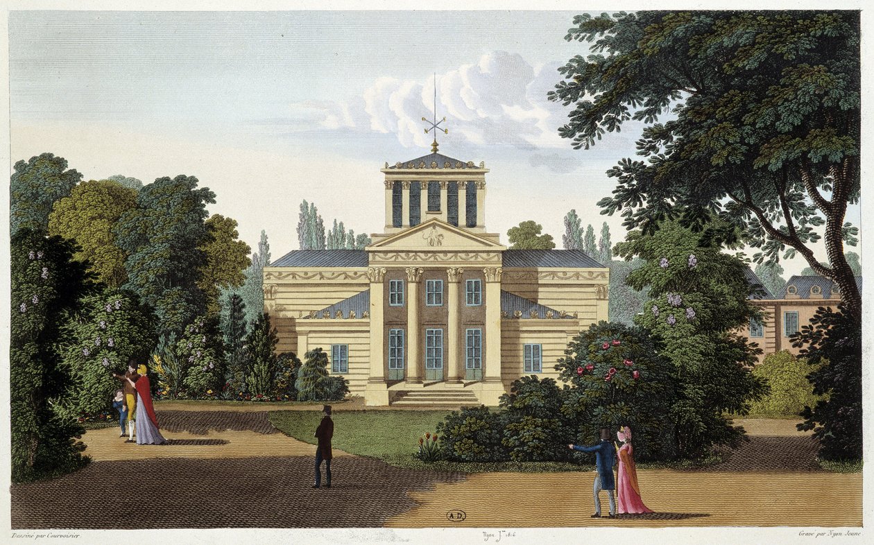 A Monceau kert pavilonja. Courvoisier metszet alkotó: Henri Courvoisier Voisin