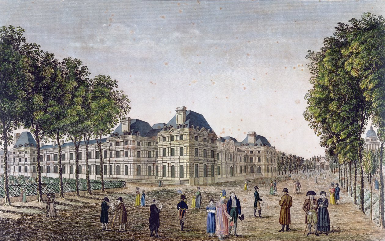 A luxemburgi palota, 1815-20 körül (színes metszet) alkotó: Henri Courvoisier Voisin