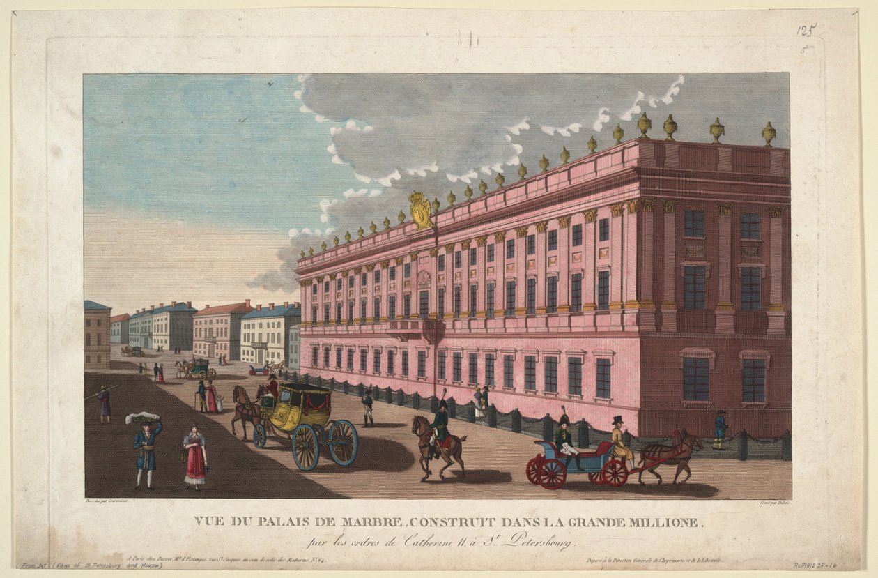 A márványpalota Szentpéterváron, kb. 1811 alkotó: Henri Courvoisier Voisin