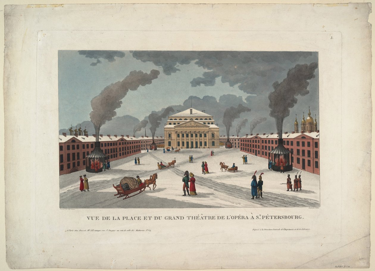 A szentpétervári császári Bolsoj Kamennij Színház c. 1811 alkotó: Henri Courvoisier Voisin