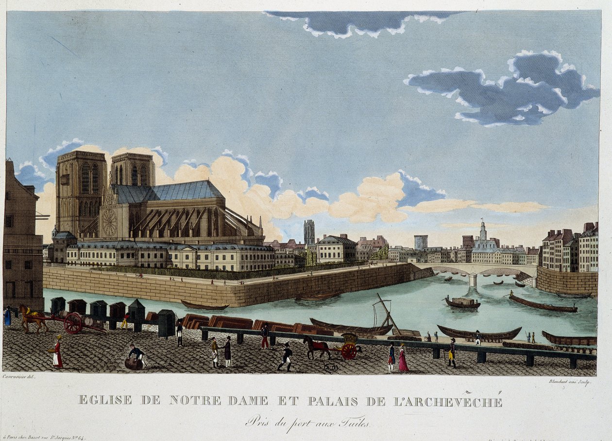 A Notre-Dame-templom és az Archevéché palotája – Courvoisier „” Párizsi kilátásban” alkotó: Henri Courvoisier Voisin
