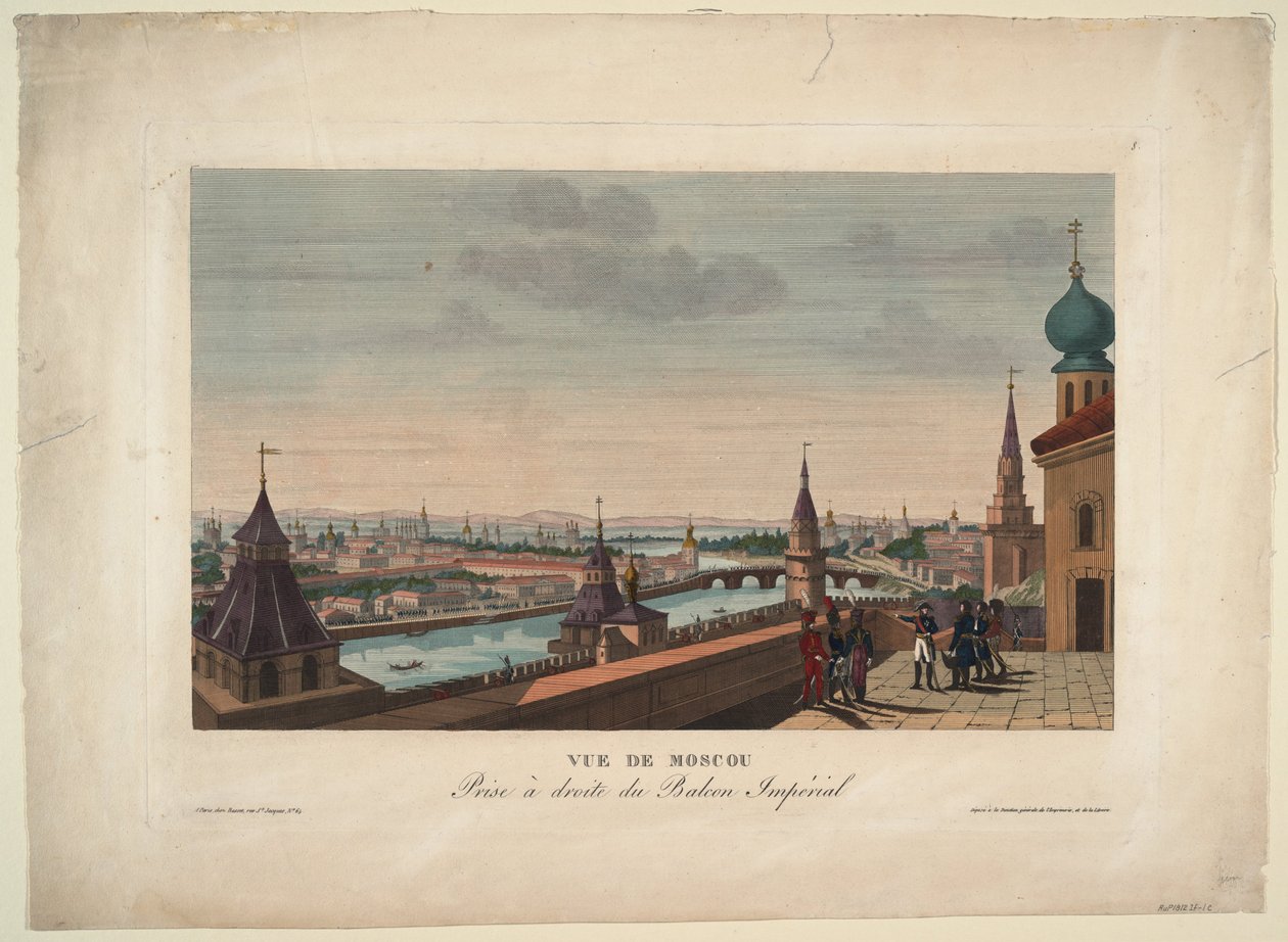 Moszkva látképe, a császári palota erkélyéről, 1812 alkotó: Henri Courvoisier Voisin
