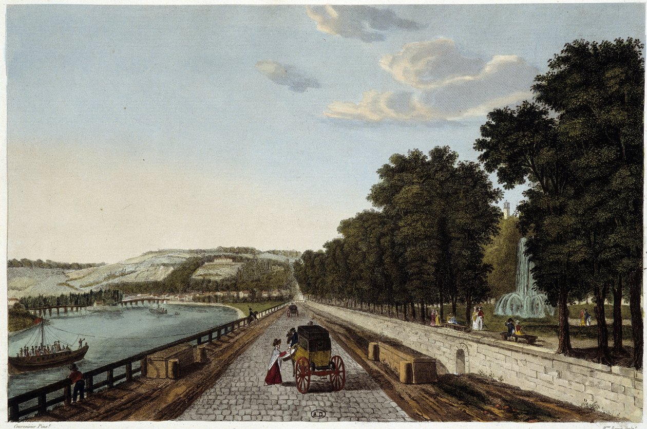 Kilátás a Parc St Cloud teraszára – Courvoisier „” Vues de Paris”-jában alkotó: Henri Courvoisier Voisin