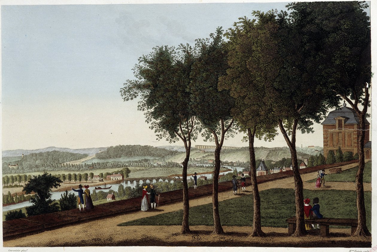 Kilátás a St Germain en Laye teraszáról - Courvoisier "Vues de Paris" című művében. alkotó: Henri Courvoisier Voisin