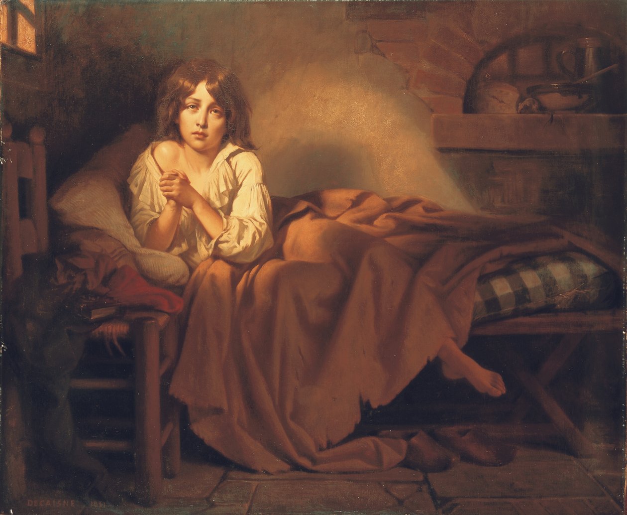 Dauphin XVII. Lajos a templomi börtönben, 1851 alkotó: Henri Decaisne
