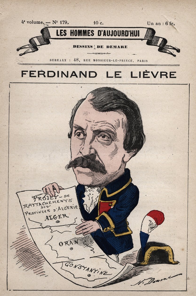 Rajzfilm Ferdinand Le Lievre (Lelievre) (1799-1886) angol szenátor Algériában a 