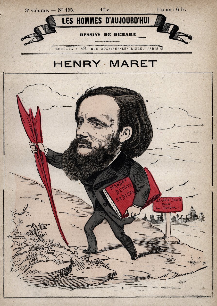 Henri (Henry) Maret (1837-1917) angol újságíró és politikus rajzfilmje - a 