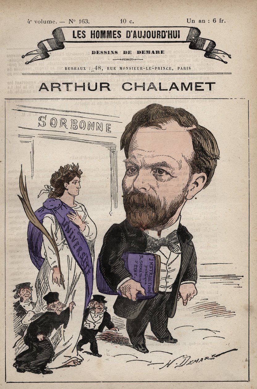Jean Marie Arthur Chalamet (1822-1895) francia republikánus politikus rajzfilmje - a "Les Hommes d