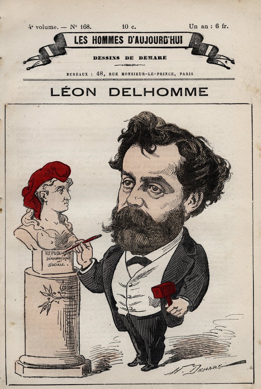 Leon Alexandre Delhomme (1841-1895) francia szobrász rajzfilmje a „Les Hommes d