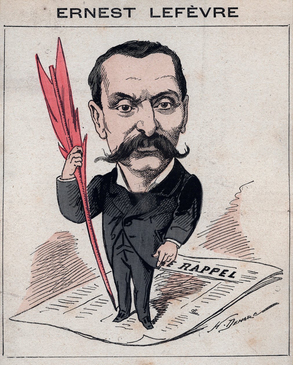 Francois Ernest Lefevre (1833-1889), jogász és politikus a Conseil önkormányzatának elnöke és Párizs helyettese – Henri Demare karikatúrája a „Les Hommes d
