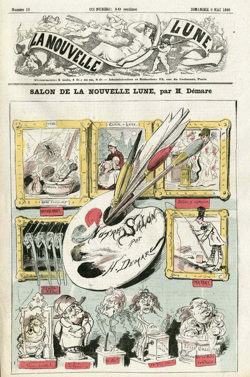 Henri Demare (1846-1888) illusztrációja a La Nouvelle Lune borítójára alkotó: Henri Demare