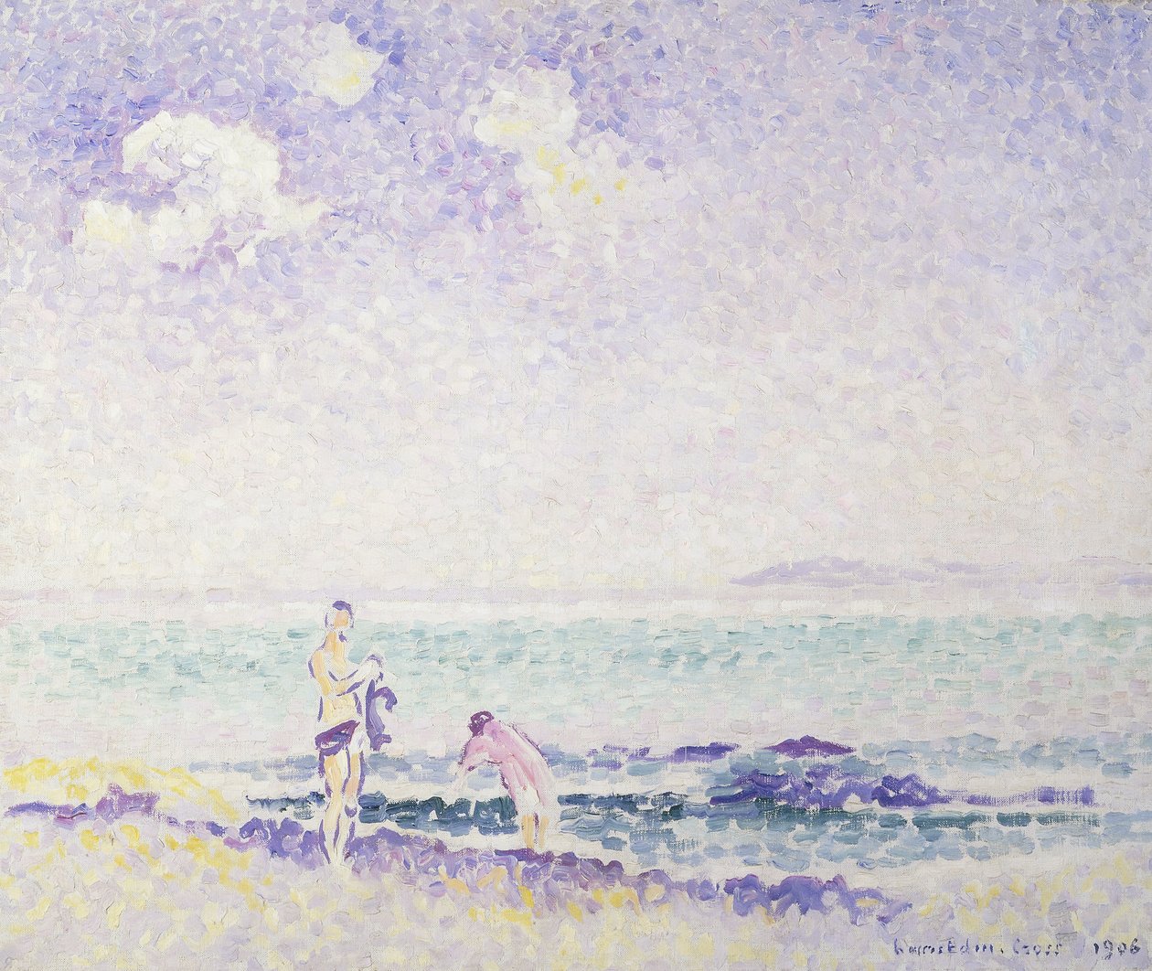 Fürdőzők; Fürdőzők, 1906 alkotó: Henri Edmond Cross