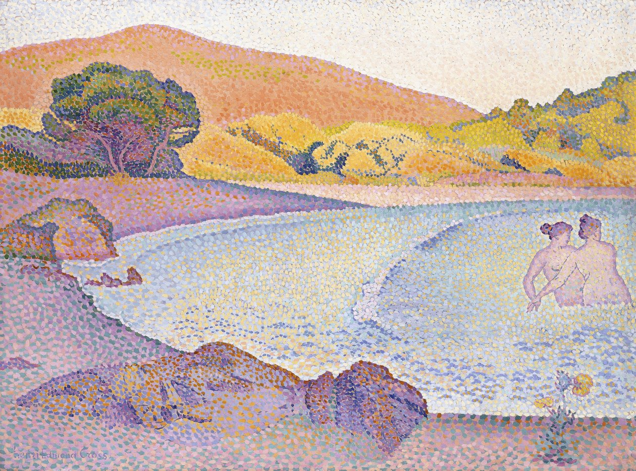 Fürdőzők, 1892-95 körül alkotó: Henri Edmond Cross