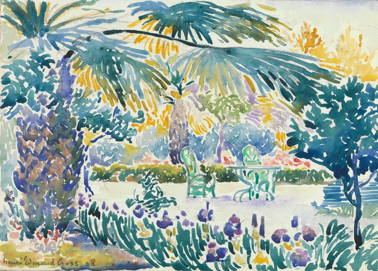 A festő kertje Saint Clairben, 1908 (wc grafit felett) alkotó: Henri Edmond Cross
