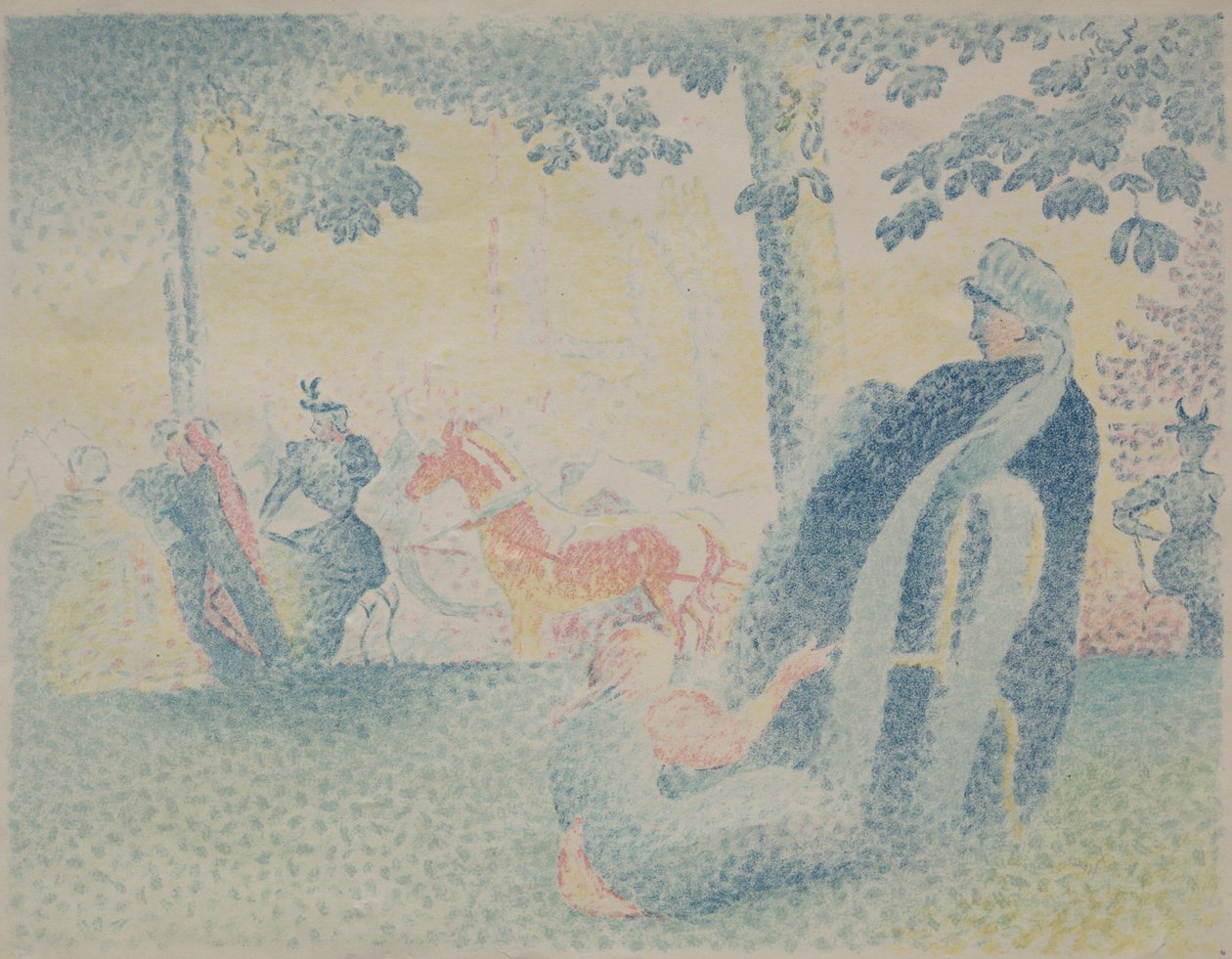 A parkban. alkotó: Henri Edmond Cross