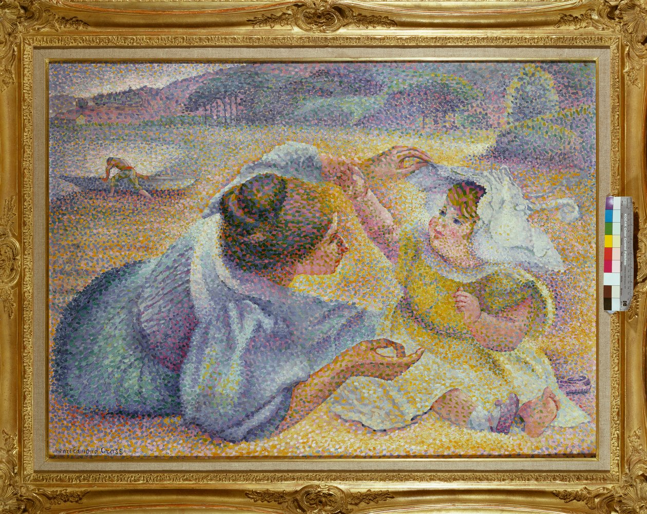 Anya játszik a gyermekével, 1897 körül alkotó: Henri Edmond Cross