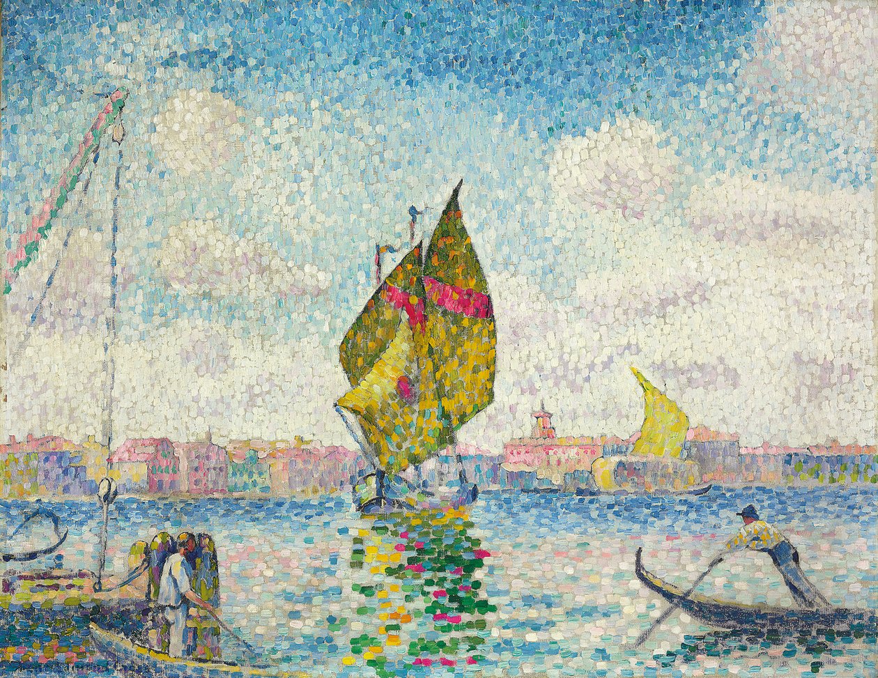 Vitorlások Giudeccán vagy Velencén, Marine; Vitorlások a Giudeccán vagy Velencében, Tengerészgyalogság, 1903-1905 alkotó: Henri Edmond Cross