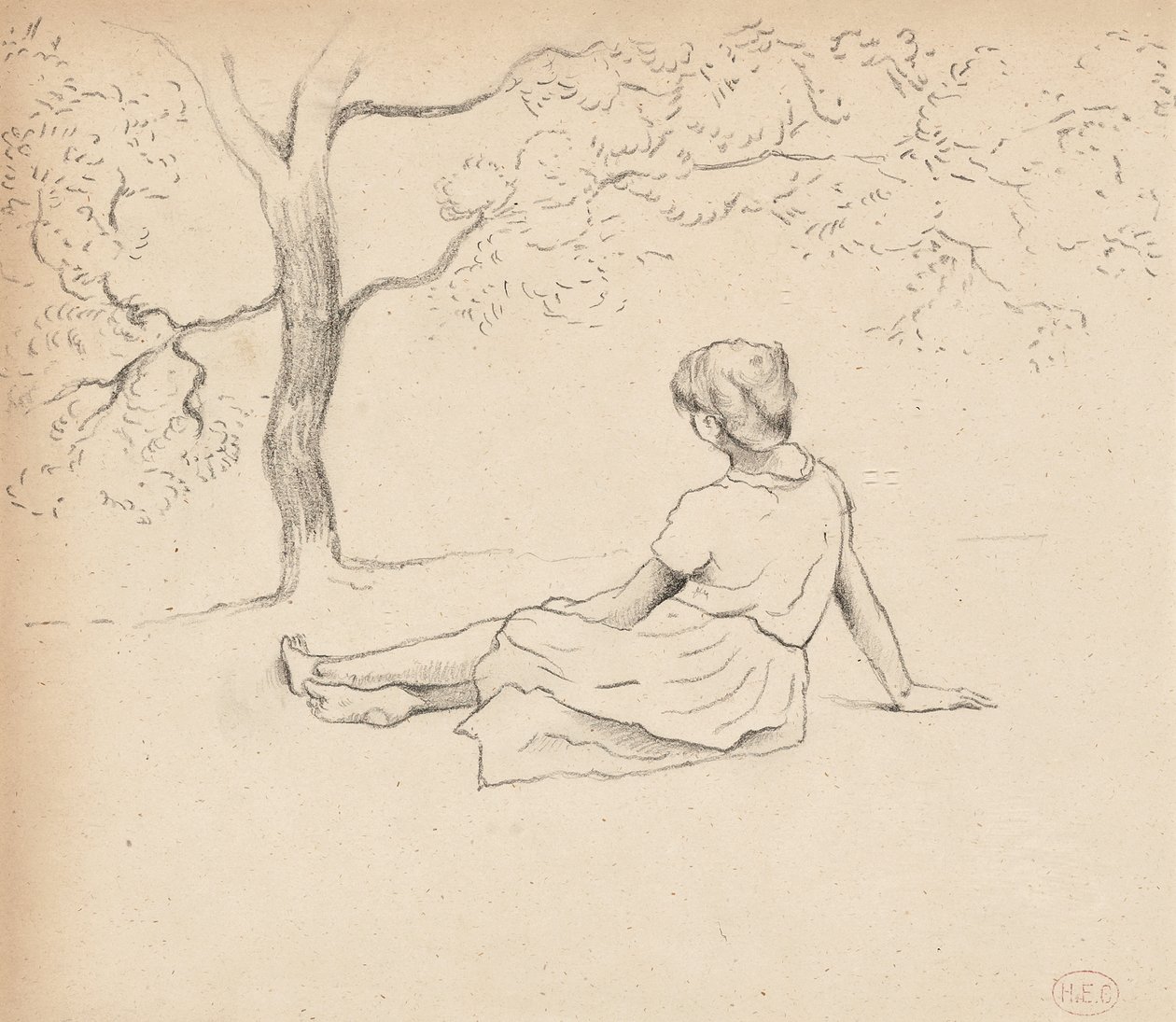 Tanulmány a "Mosók Provence-ban", 1885-89 körül alkotó: Henri Edmond Cross