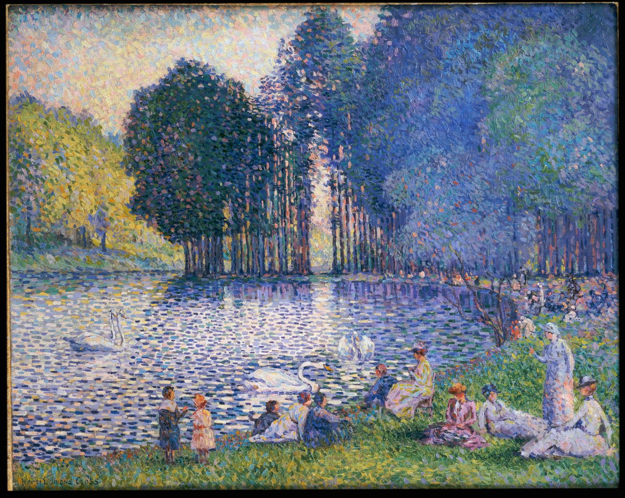 A Bois de Boulogne-i tó, 1899 körül alkotó: Henri Edmond Cross
