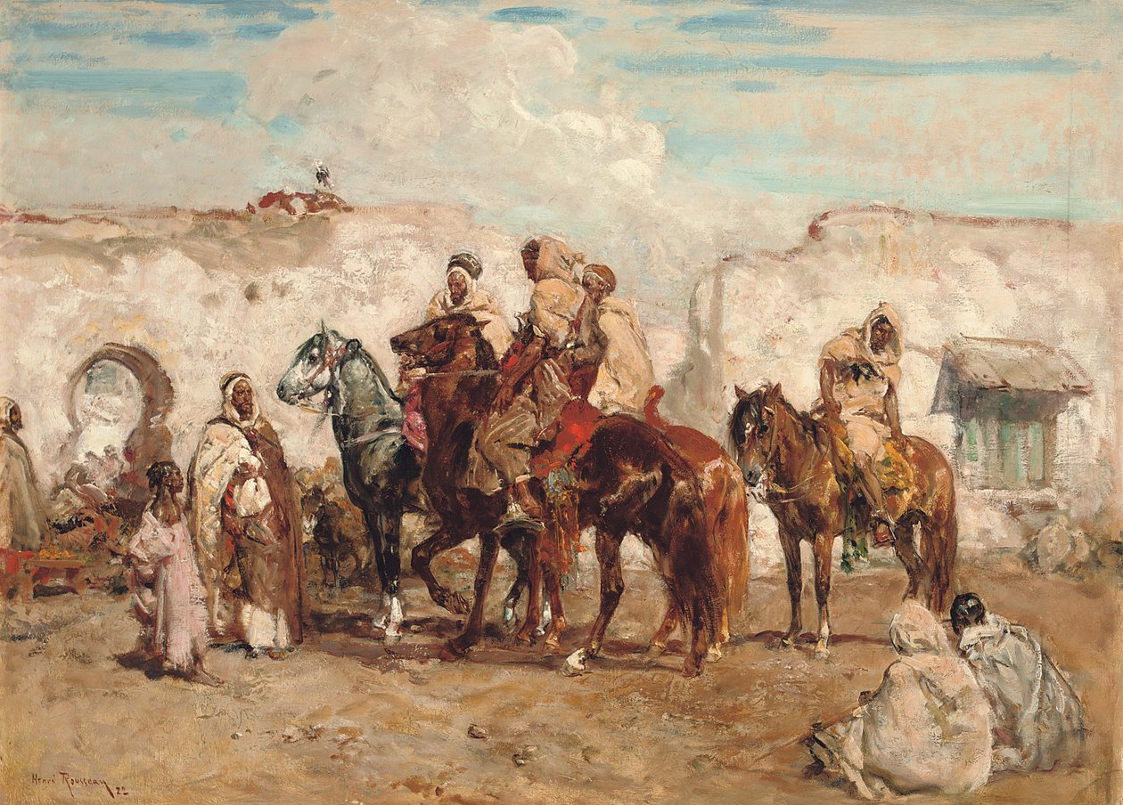Intelligencia: Arab Village Street; Információ: Arab falu utca alkotó: Henri Emilien Rousseau