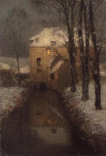 Egy ház télen (olaj, vászon) alkotó: Henri Eugene Augustin Le Sidaner