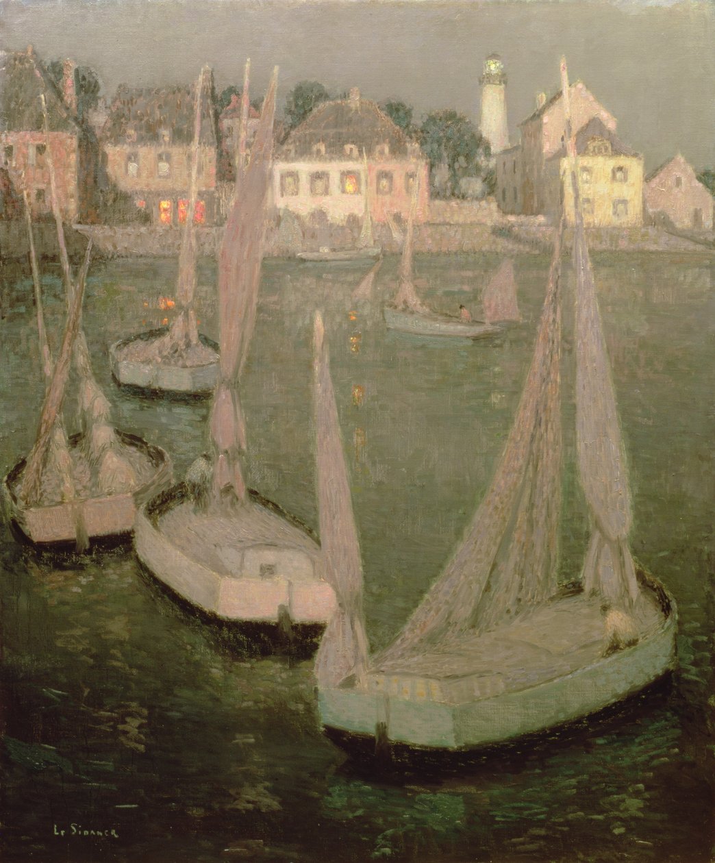 Brittany Port a Moonlighttól alkotó: Henri Eugene Augustin Le Sidaner
