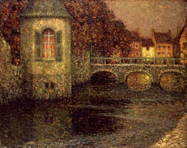 Éjszaka Normandiában (olaj, vászon) alkotó: Henri Eugene Augustin Le Sidaner