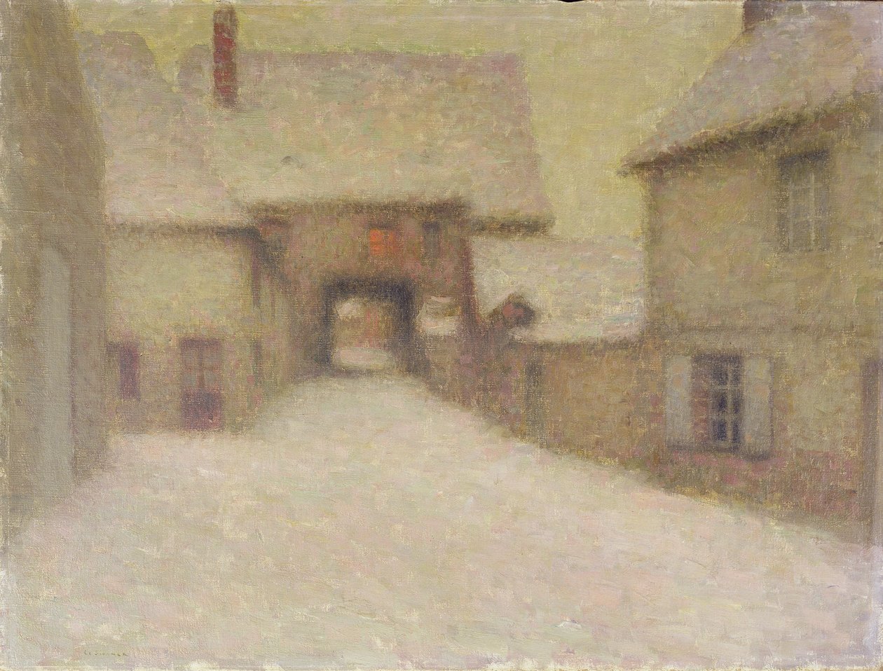 Snow, a régi falu, Gerberoy, 1902 alkotó: Henri Eugene Augustin Le Sidaner