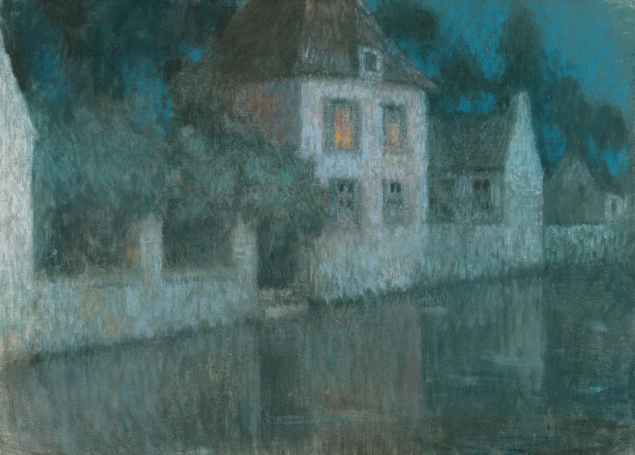 A csatorna Nemoursba; Le Canal és Nemours alkotó: Henri Eugene Augustin Le Sidaner
