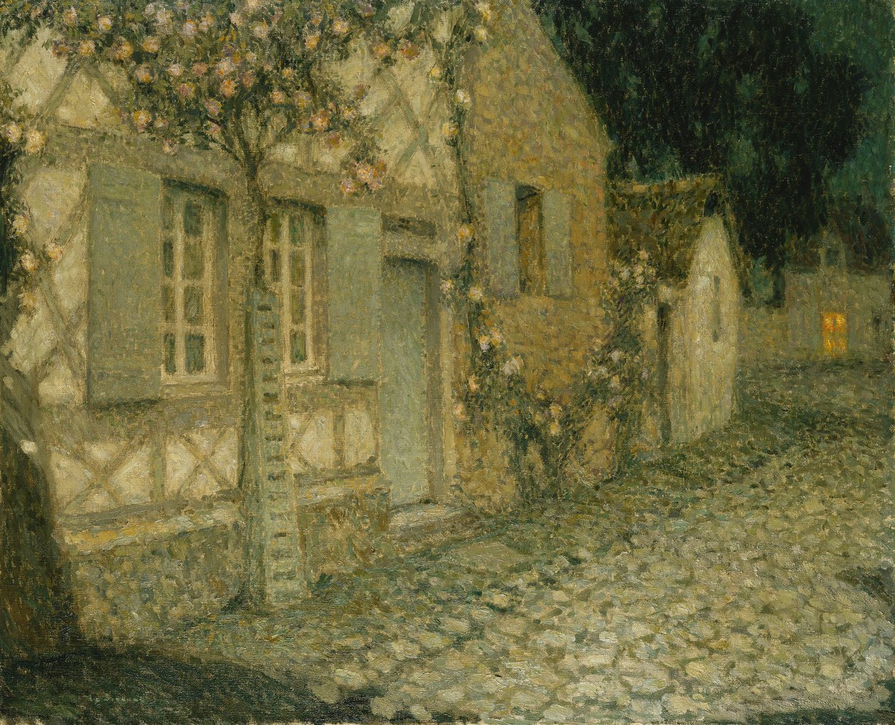 A kertész háza a holdfényben, Gerberoy; A Holdfény Kertész Háza, Gerberoy alkotó: Henri Eugene Augustin Le Sidaner