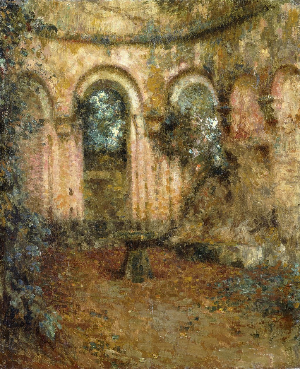 A kastély területe; Le Cour du Chateau alkotó: Henri Eugene Augustin Le Sidaner