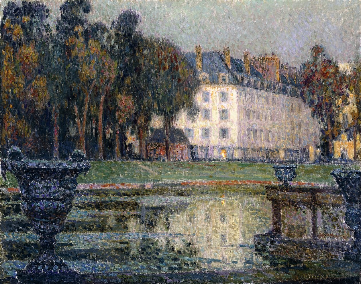 A Neptun-kút szürkületben alkotó: Henri Eugene Augustin Le Sidaner