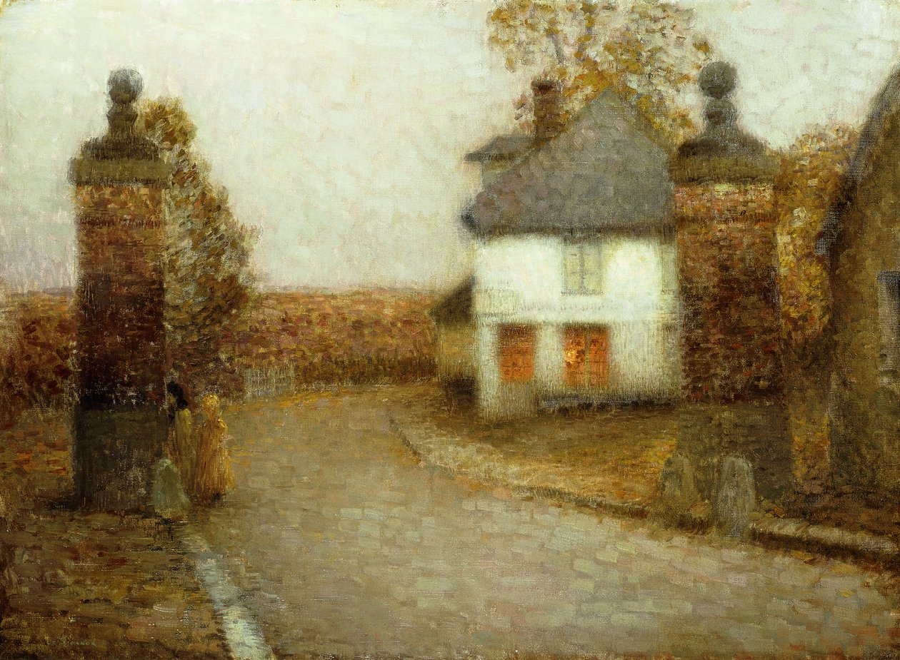 The Pillars, Gerberoy; Az oszlopok, Gerberoy alkotó: Henri Eugene Augustin Le Sidaner
