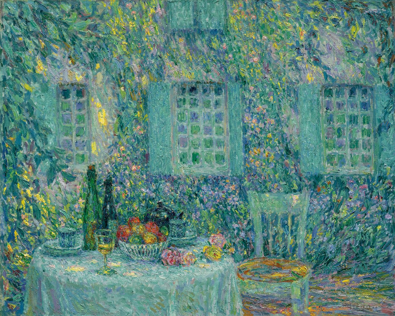 Az asztal. A nap a leveleken, Gerberoy - Peinture de Le Sidaner, Henri (1862-1939) alkotó: Henri Eugene Augustin Le Sidaner