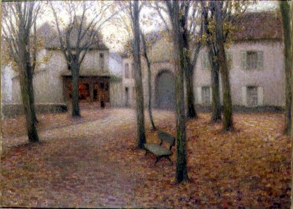 Falu ősszel (olaj, vászon) alkotó: Henri Eugene Augustin Le Sidaner