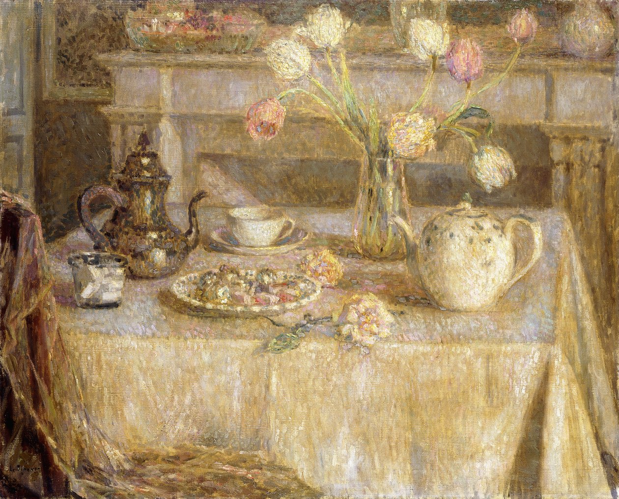 A fehér terítő; A fehér terítő alkotó: Henri Eugene Augustin Le Sidaner