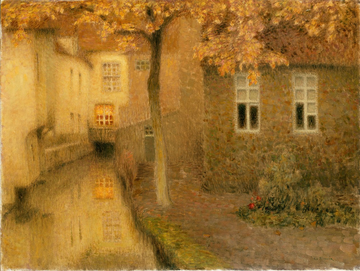 Egy csatorna Bruges-ben alkonyatkor, 1898 alkotó: Henri Eugene Le Sidaner