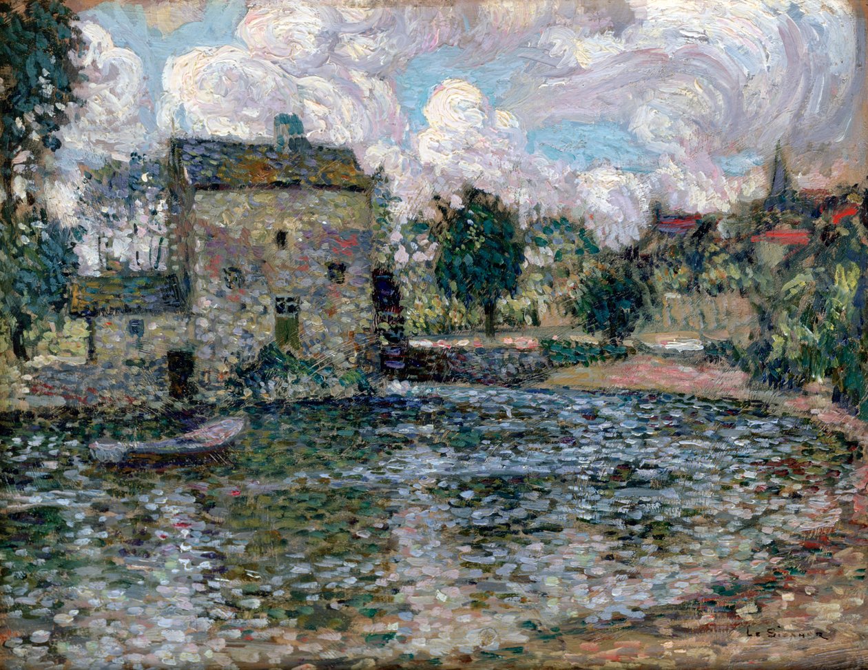 "A malom, Montreuil-Bellay", 1914 alkotó: Henri Eugene Le Sidaner