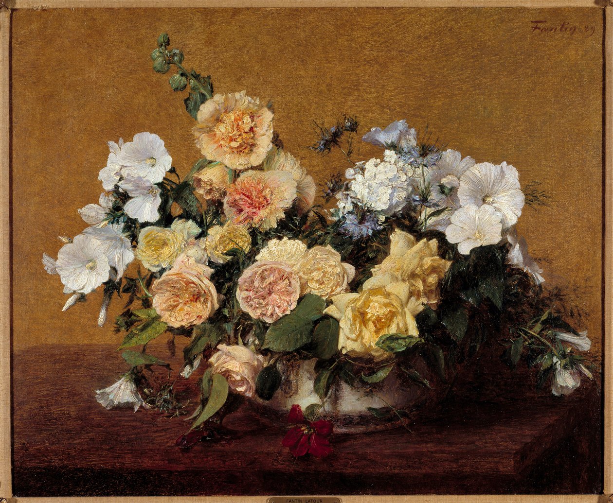 Virágcsokor Henri Fantin Latour festménye (Fantin-Latour alkotó: Ignace Henri Jean Fantin Latour