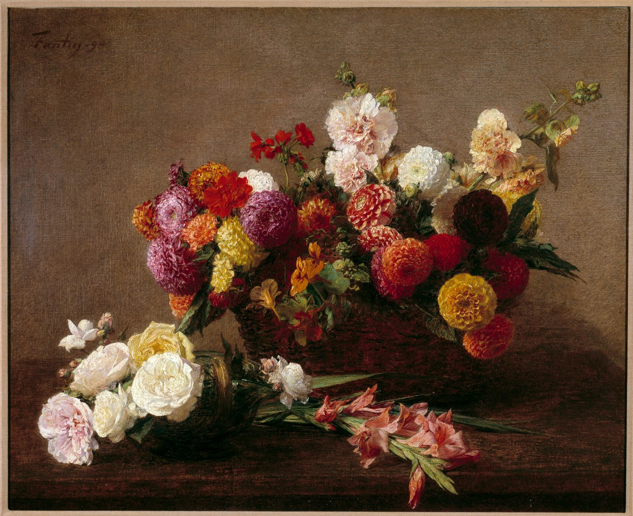 Íme a nyár közepének virágai Henri Fantin Latour festménye alkotó: Ignace Henri Jean Fantin Latour
