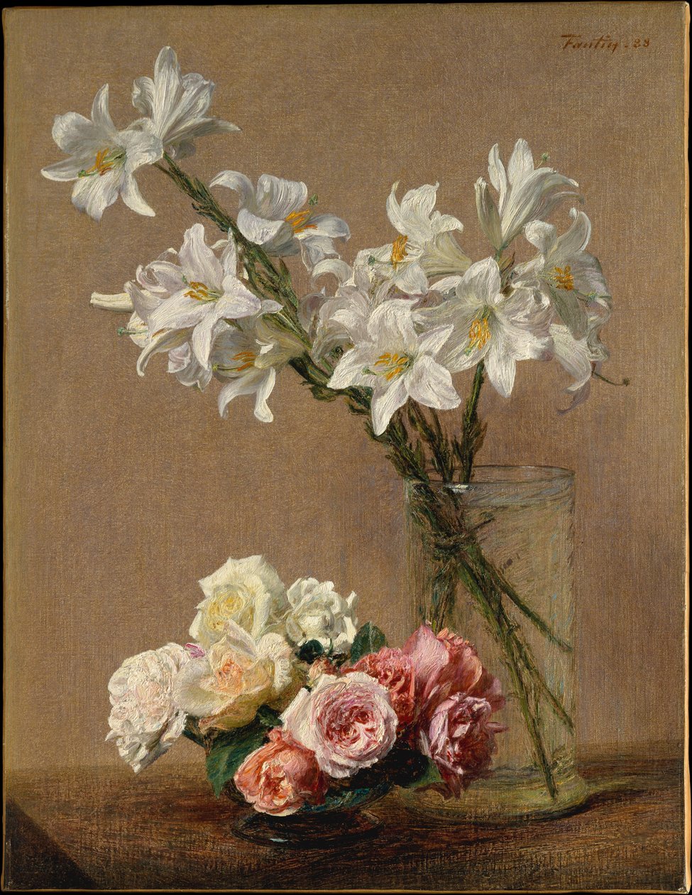 Rózsák és liliomok alkotó: Henri Fantin-Latour