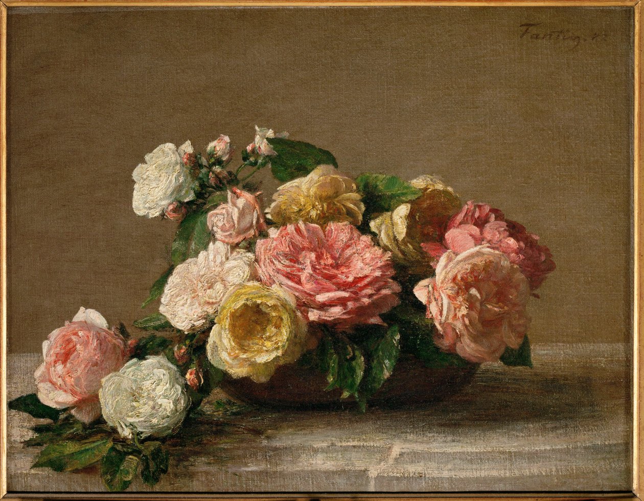 Rózsák egy tálban alkotó: Henri Fantin-Latour