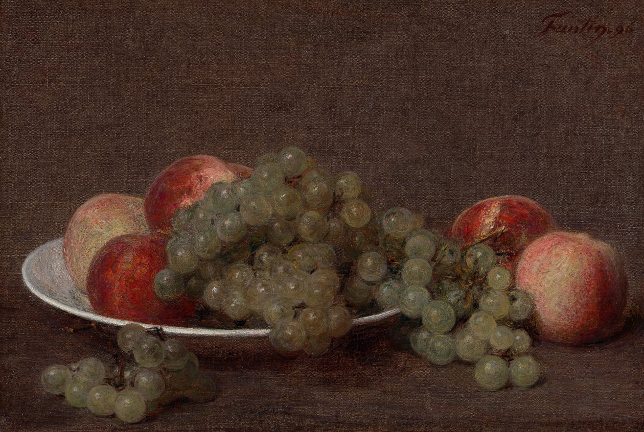 Csendélet őszibarackkal és szőlővel alkotó: Henri Fantin-Latour