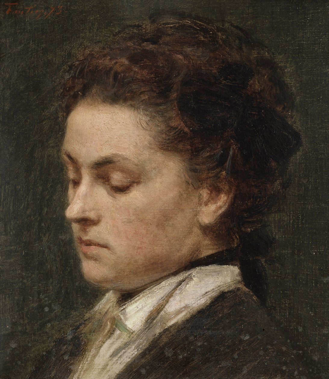 Tanulmány Victoria Dubourg, a művész feleségének portréjához alkotó: Henri Fantin-Latour