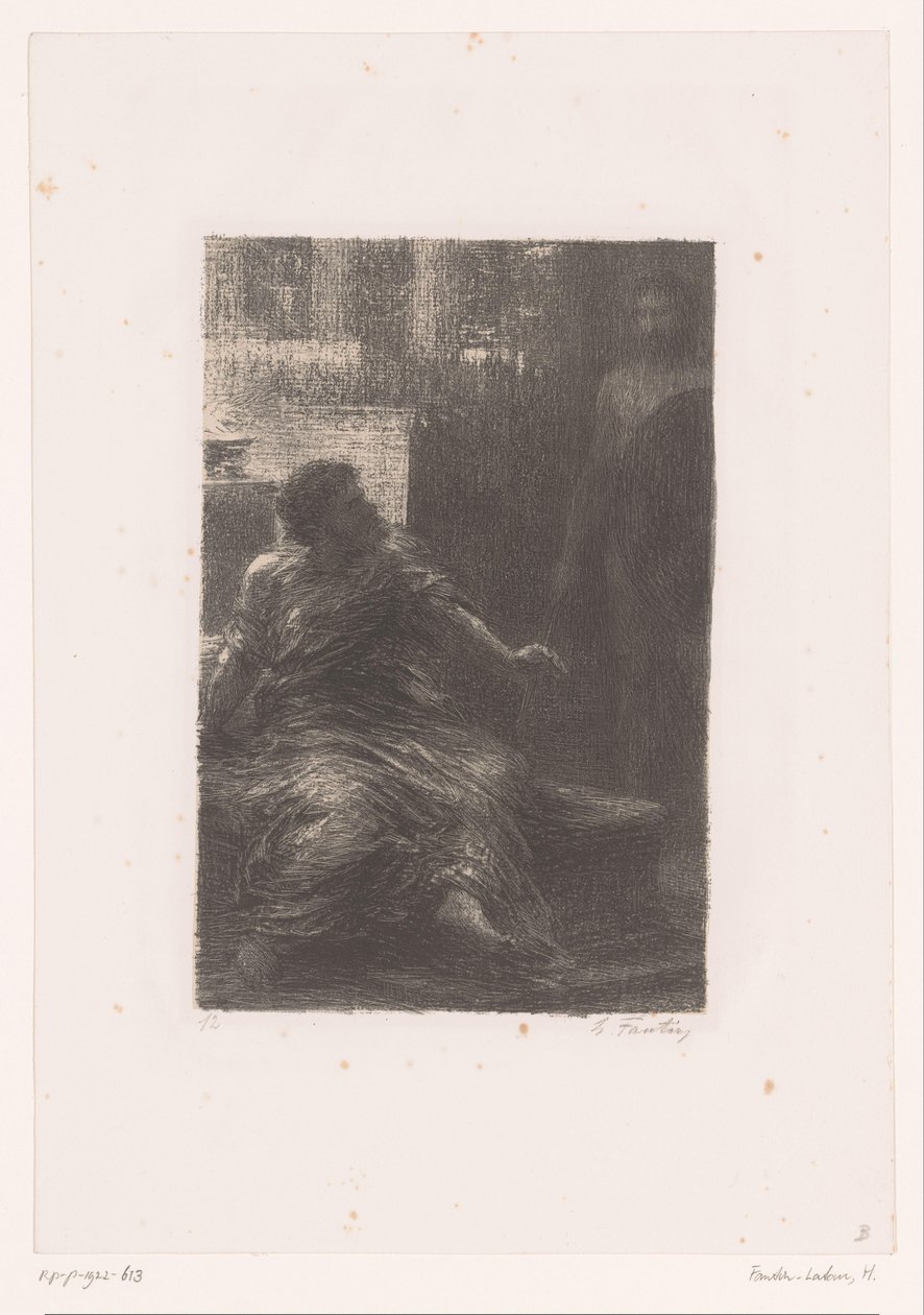 Aeneas meglátja Hektor szellemét La Prize de Troie. törvény II. Hector jelenés Hector Berlioz élete és művei (sorozat címe) alkotó: Ignace Henri Jean Fantin Latour
