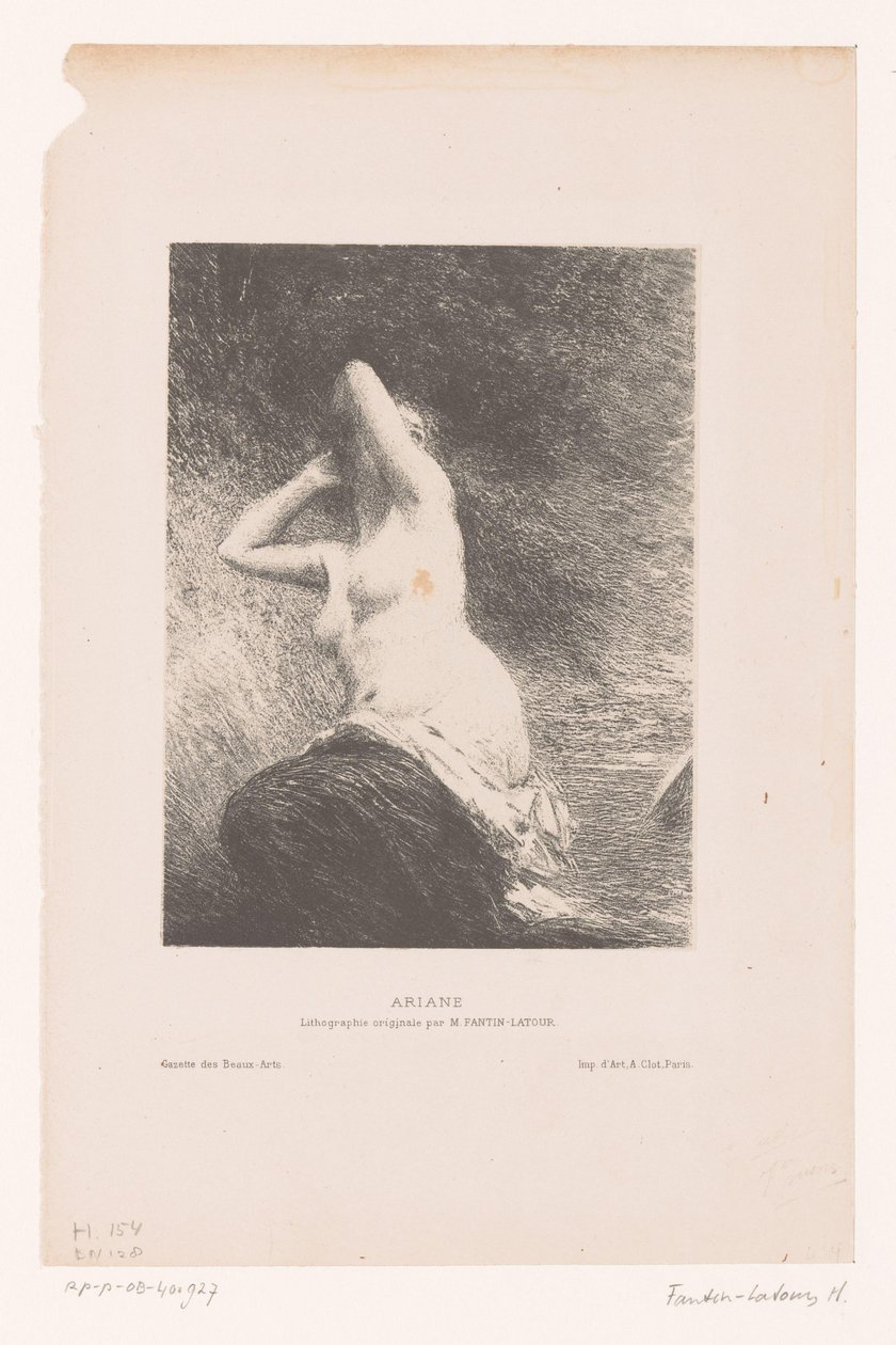 Ariadne Naxos szigetén maradt Ariane (cím a tárgyon) alkotó: Ignace Henri Jean Fantin Latour
