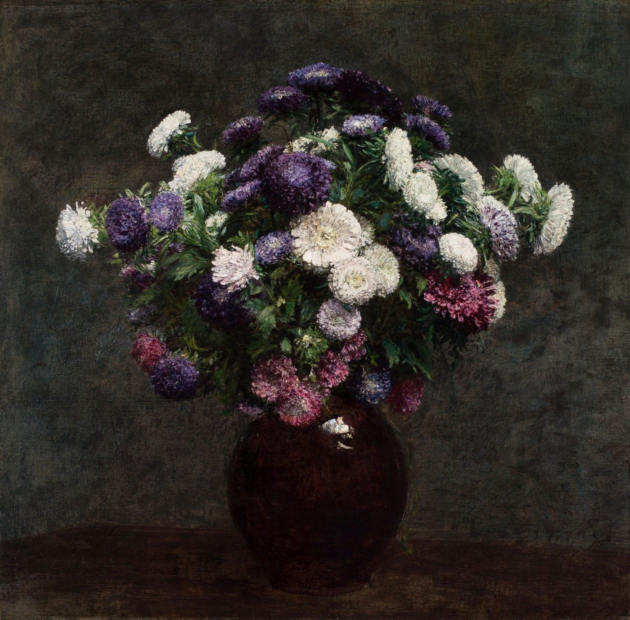 Őszirózsa vázában alkotó: Ignace Henri Jean Fantin Latour